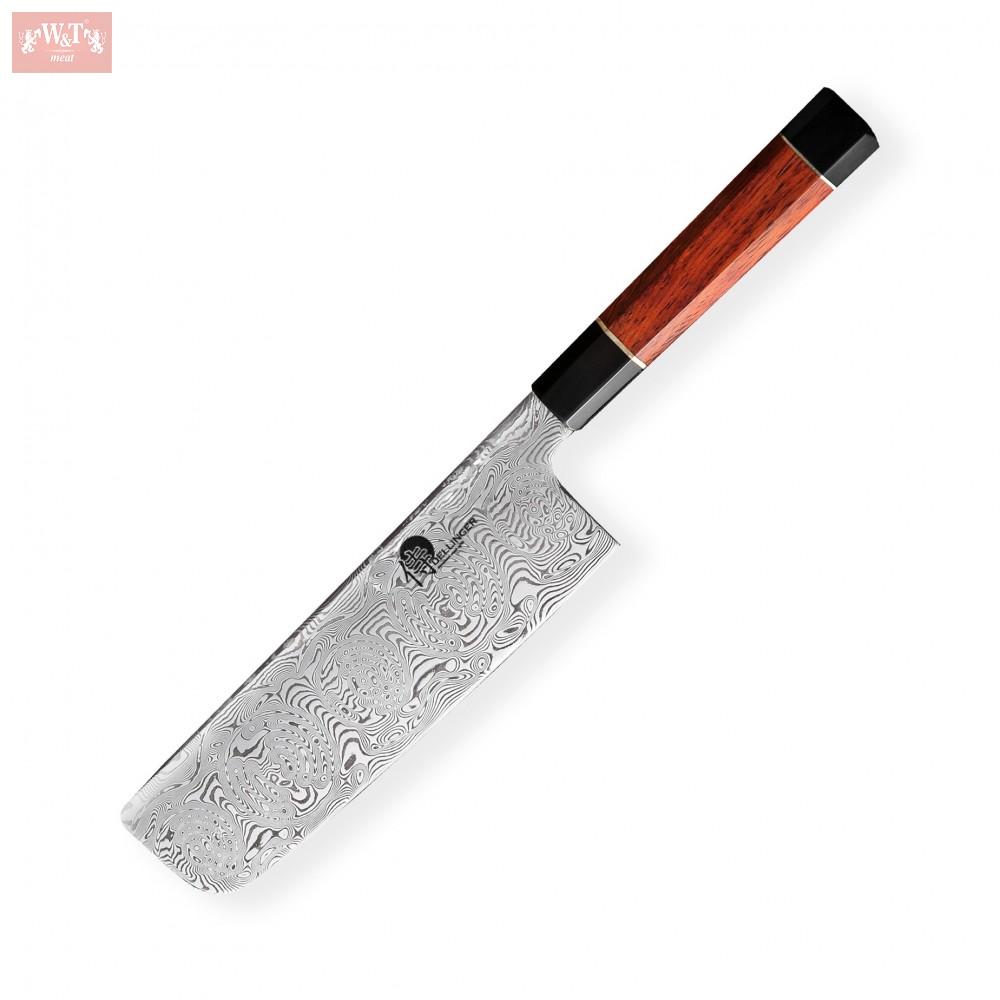 Nůž na zeleninu Nakiri 180 mm série Octagonal Full Damascus