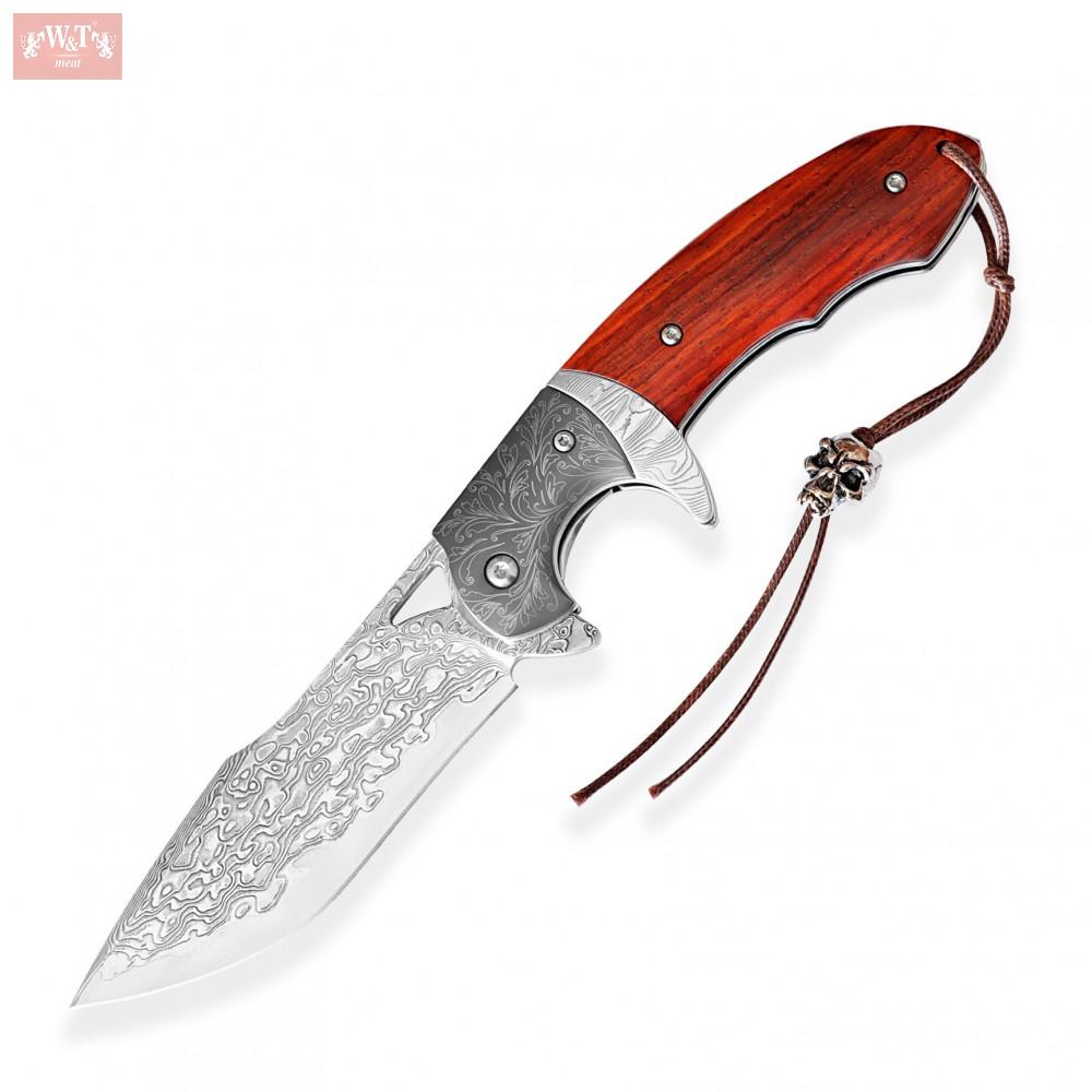 Exklusivní zavírací lovecký nůž Dellinger Auslöser vg-10 Damascus