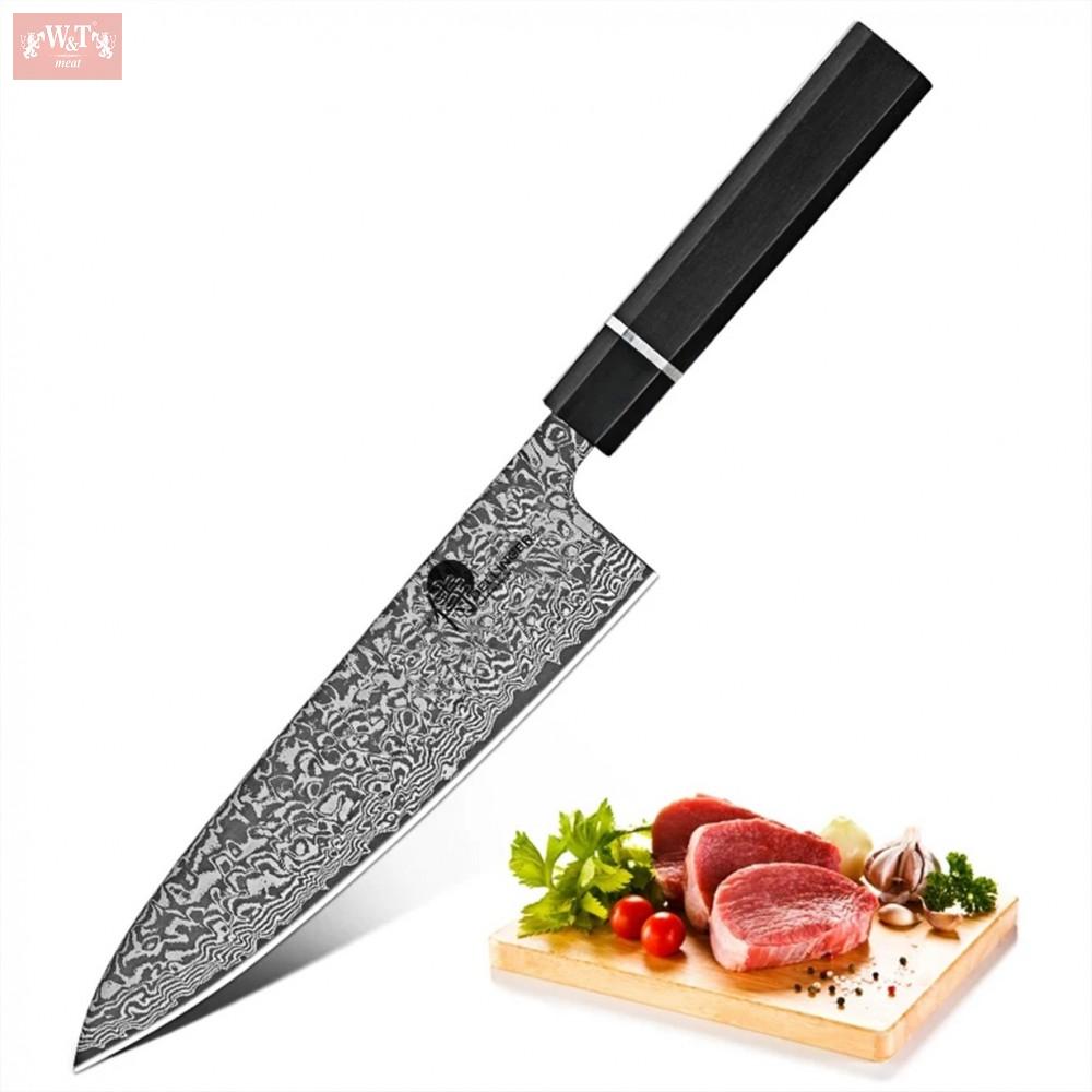 Japonský kuchyňský nůž Gyuto 210 mm série Octagona Ebony Wood